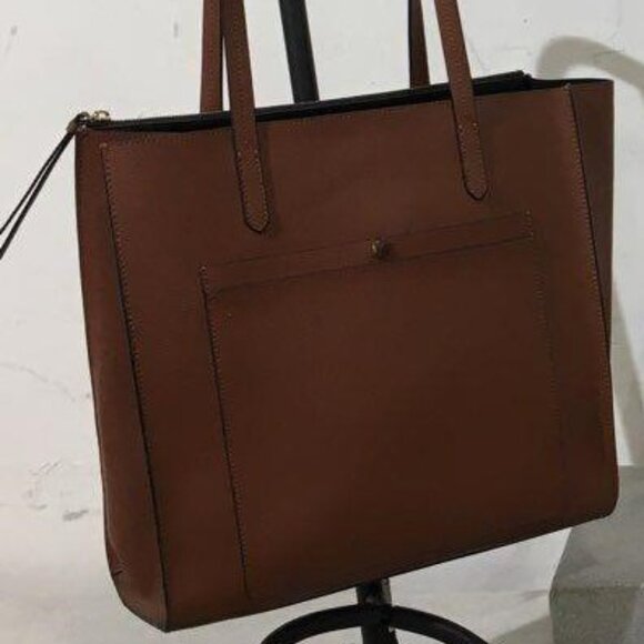 Banana Republic 12-Hour Leather Large Tote Cognac Leather - Picture 1 of 5